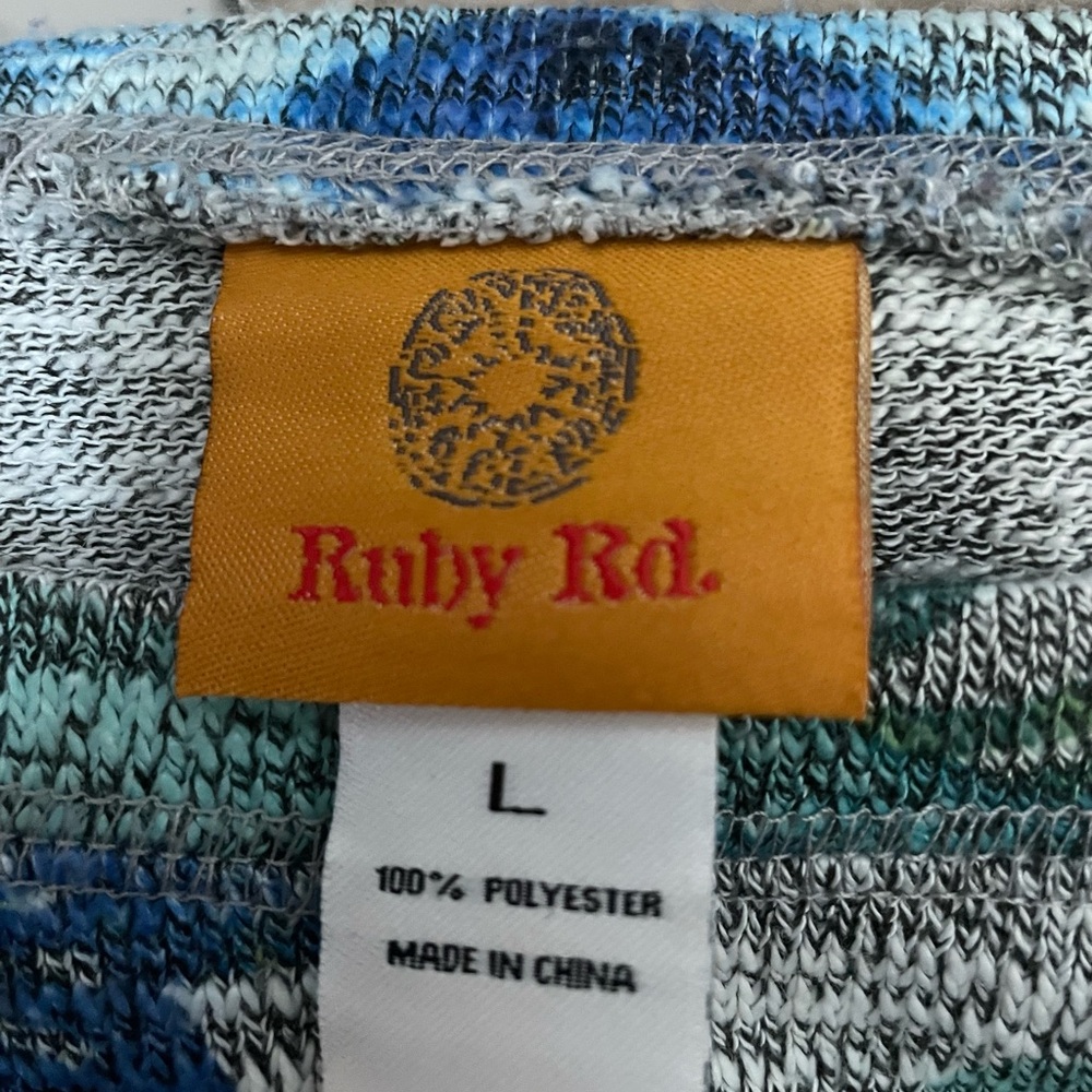 Ruby Rd. Blue and Green Floral Sweatshirt - Picture 3 of 3